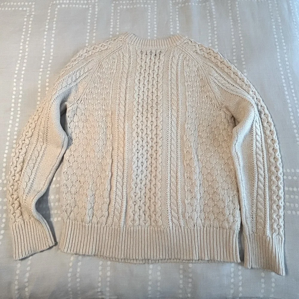 J. Crew Cream Cable Knit Sweater - Sz S - EUC - Picture 6 of 10